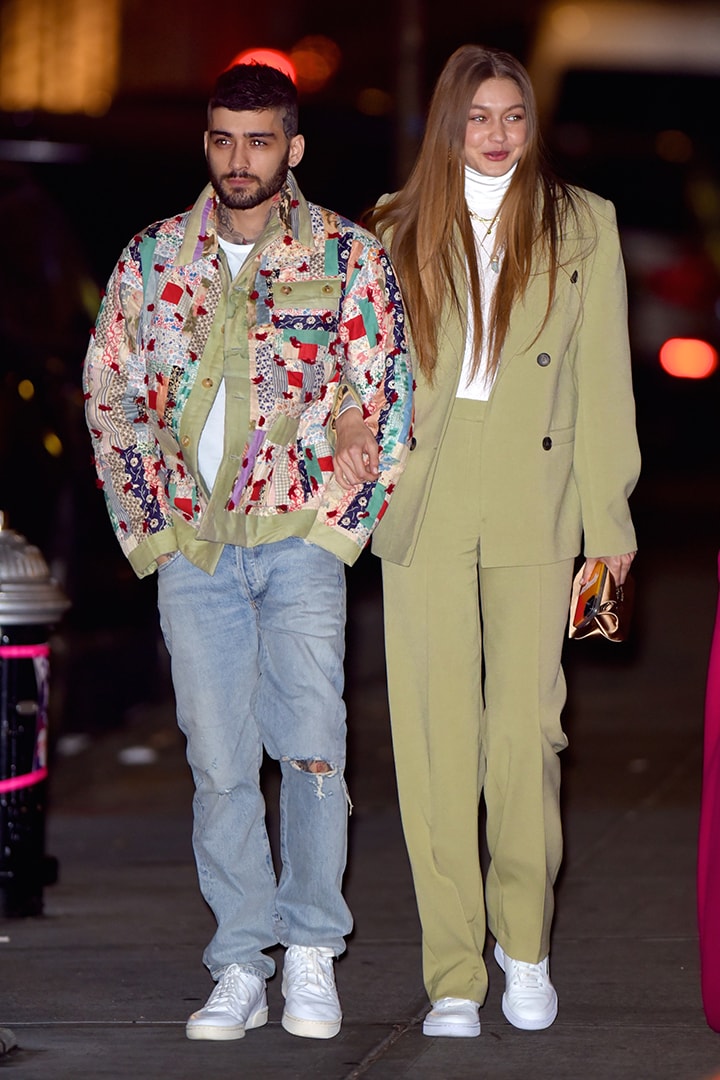 Gigi Hadid and Zayn Malik show PDA after leaving a restaurant in NoHo celebrating a birthday on January 11, 2020