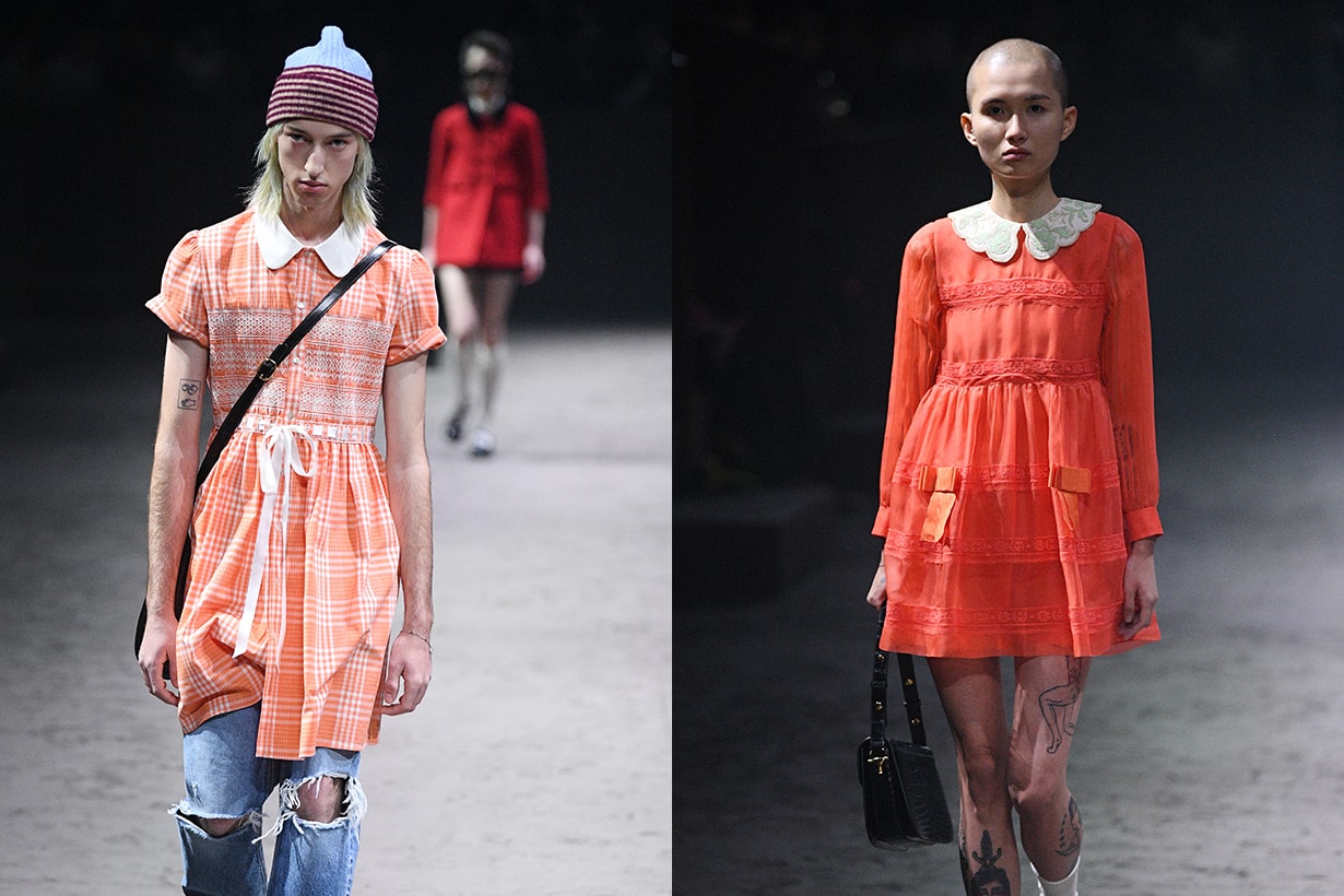 A model walks the runway at the Gucci show during Milan Menswear Fashion Week Fall/Winter 2020/21 on January 14, 2020 in Milan, Italy.
