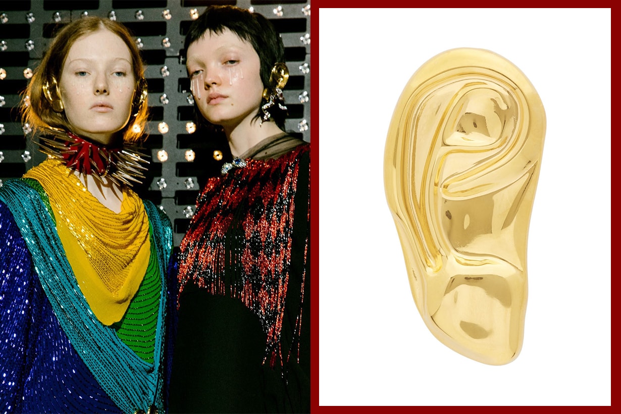 Alessandro Michele Gucci 2019 Fall Winter Gold Ear Shape Single Earring accessories fashion items