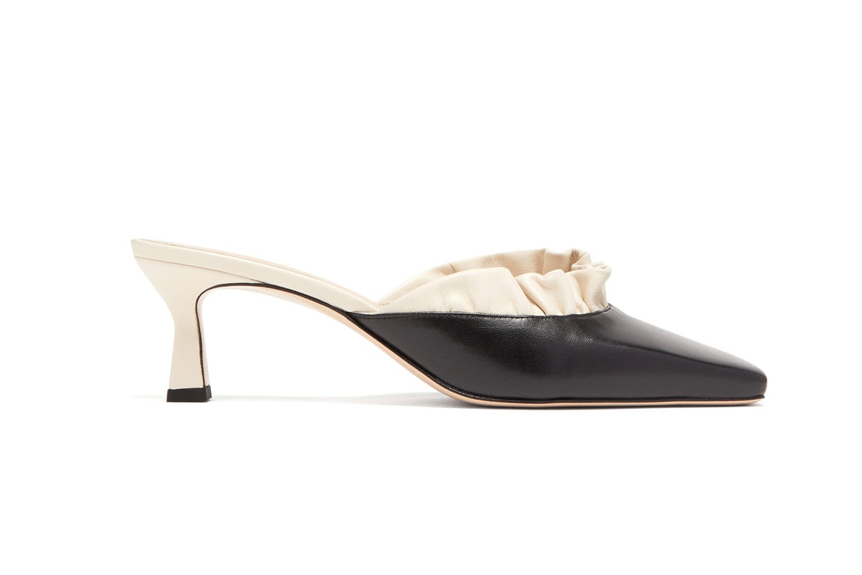 Isa Ruffle-trim Square-toe Leather Mules