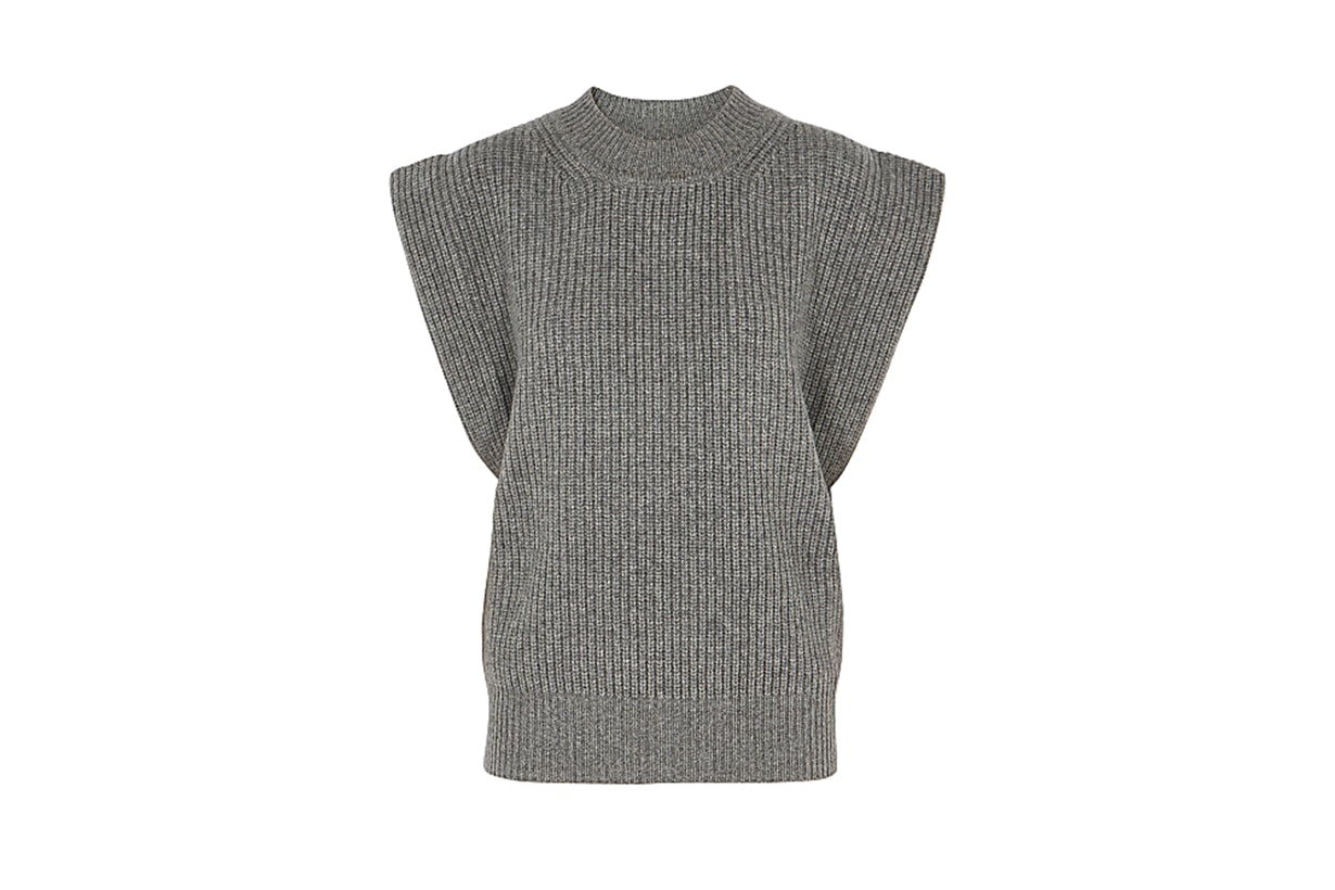 ISABEL MARANT Bridget grey cashmere and wool-blend tank