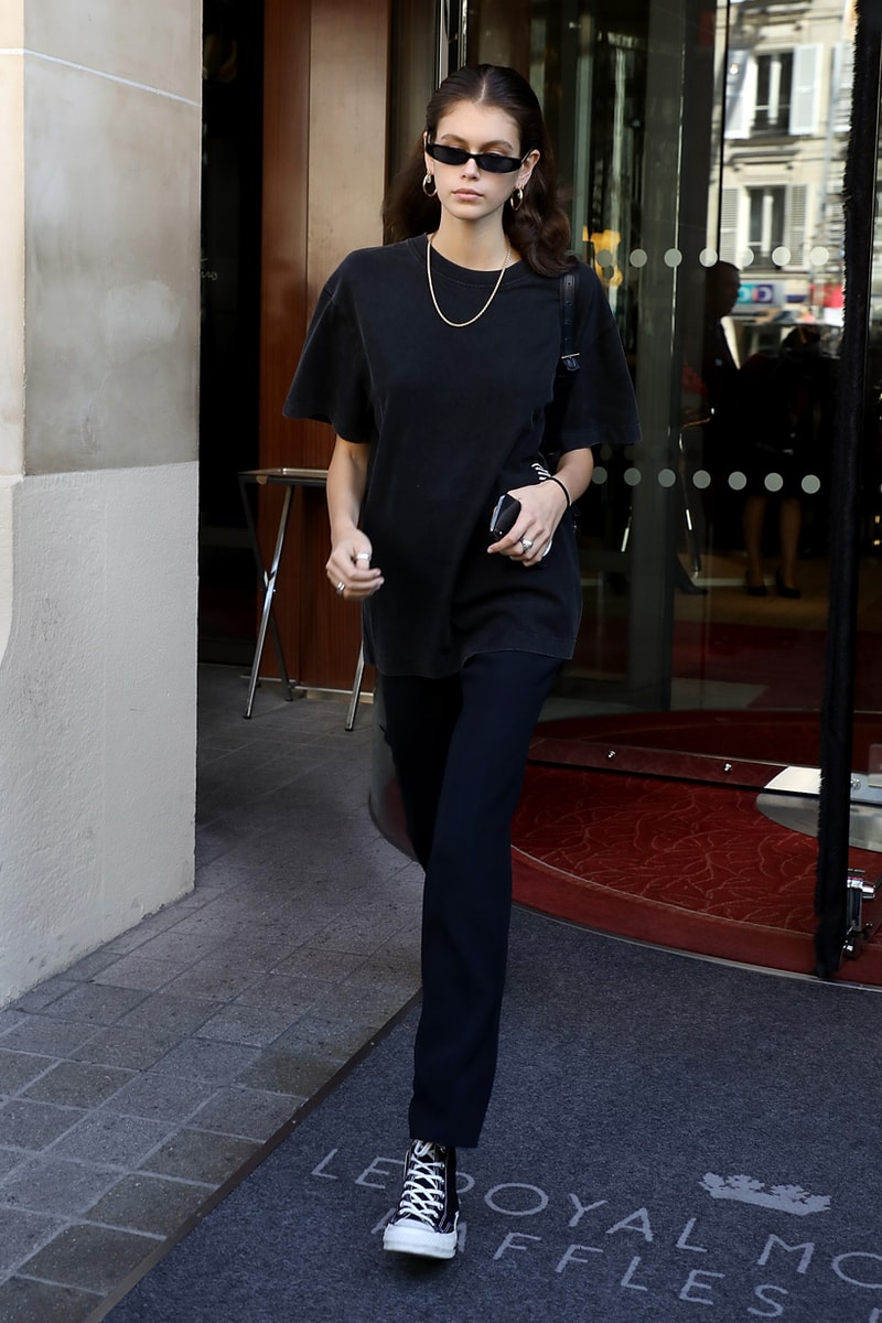 kaia gerber converse chunk outfit styling favorite sneakers