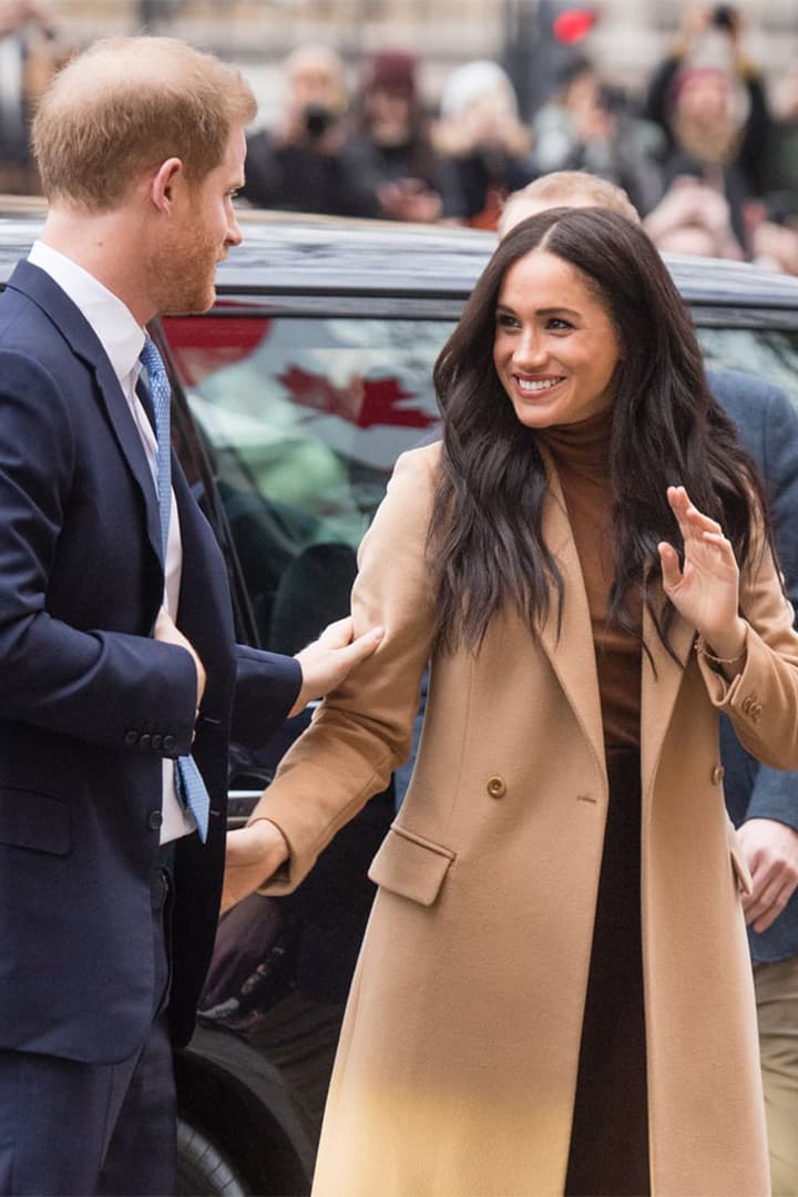 Prince Harry, Duke of Sussex and Meghan, Duchess of Sussex arrive at Canada House on January 07, 2020 in London, England.