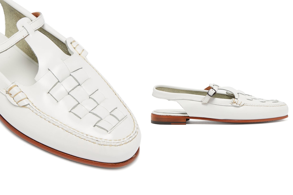 Roqueta Woven-leather Slingback Loafers