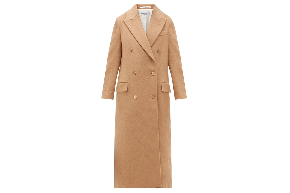 Simona Double-breasted Camel Coat