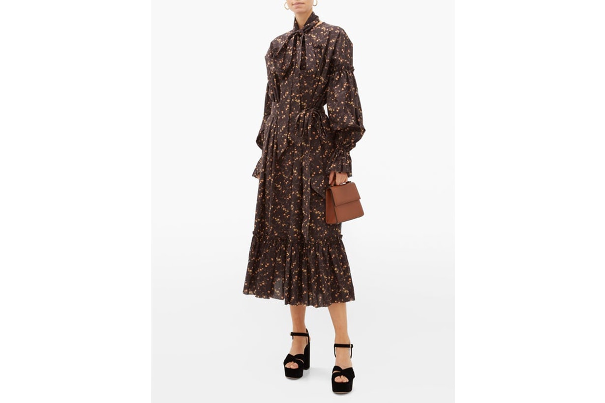 The Kaftan Floral-print Cotton Midi Dress