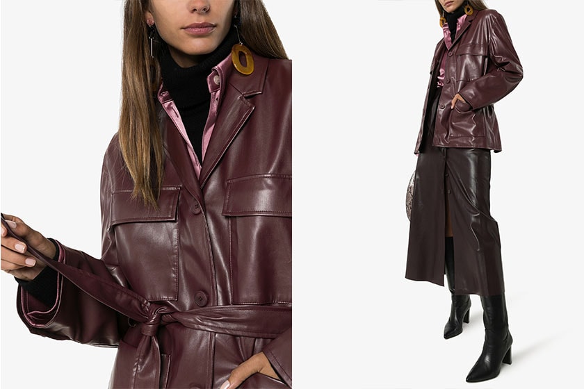 bella-hadid off duty Style Leather Jacket