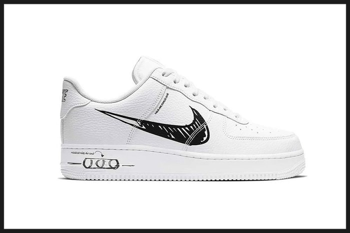 經典的 Swoosh 勾勾改換成手繪風格：Nike 這款 Air Force 1 黑白簡約中有巧思！