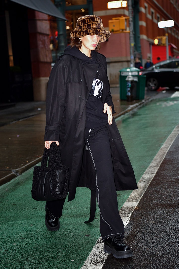 Bella Hadid seen on the streets of SoHo on February 13, 2020 in New York City.