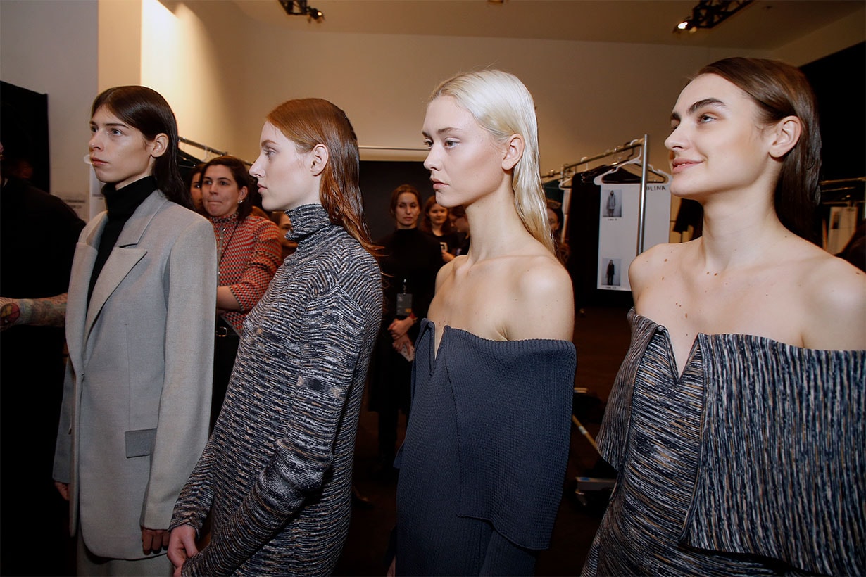 Models backstage for the Bevza fashion show during February 2020 - New York Fashion Week: The Shows at Gallery II at Spring Studios on February 09, 2020 in New York City.