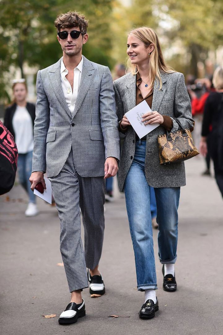 Couple Street Style Balzer with Jeans