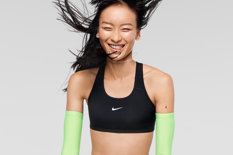 nike asian sport bra swoosh one piece pad new