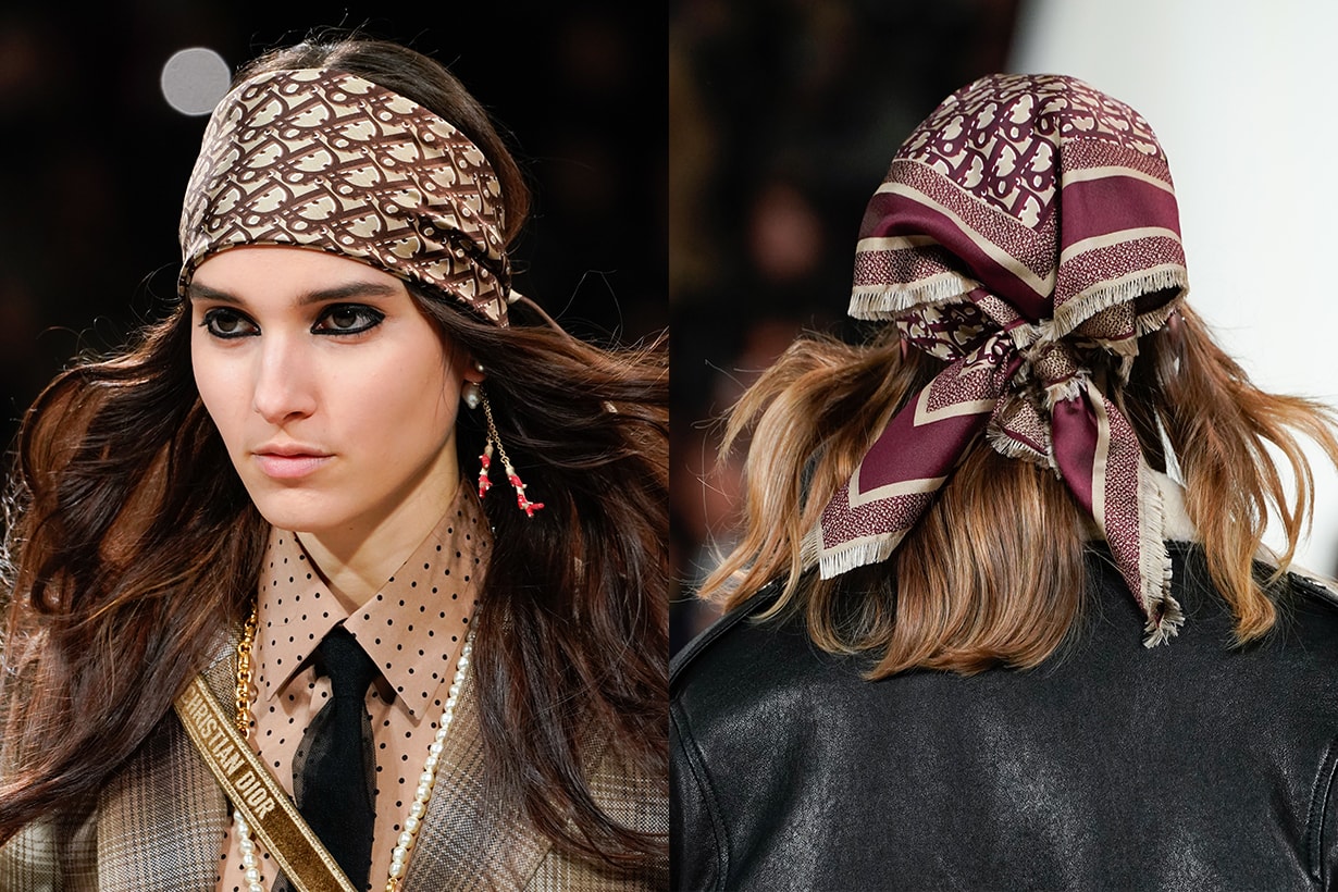 Paris Fashion Week 2020 Fall Winter Christian Dior Headband Bandana Hair Accessories Hairstyles Trend Hair Styling Tips 