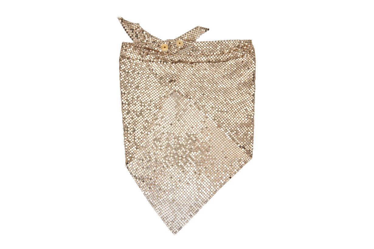 Crystal-embellished Chainmail Mesh Triangle Scarf