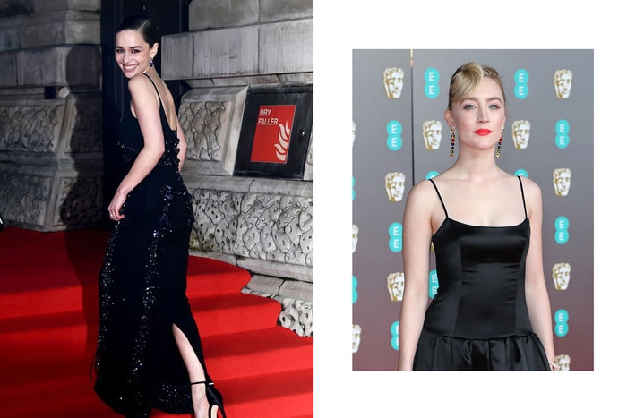 小黑裙果然顯瘦又高雅，Emilia Clarke 與 Saoirse Ronan 的吊帶晚裝也太美！