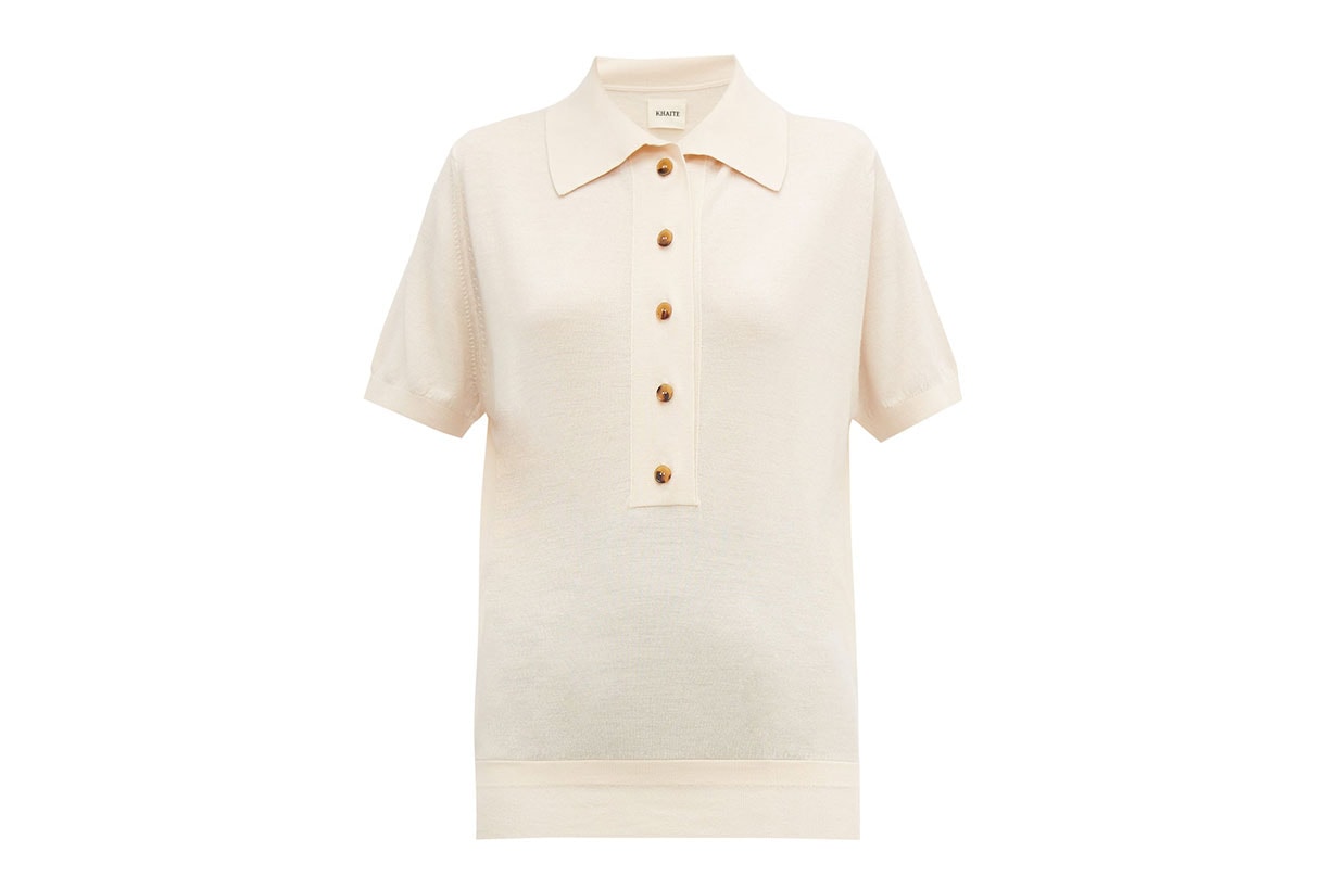 Enzo Button-down Wool-blend Polo Shirt