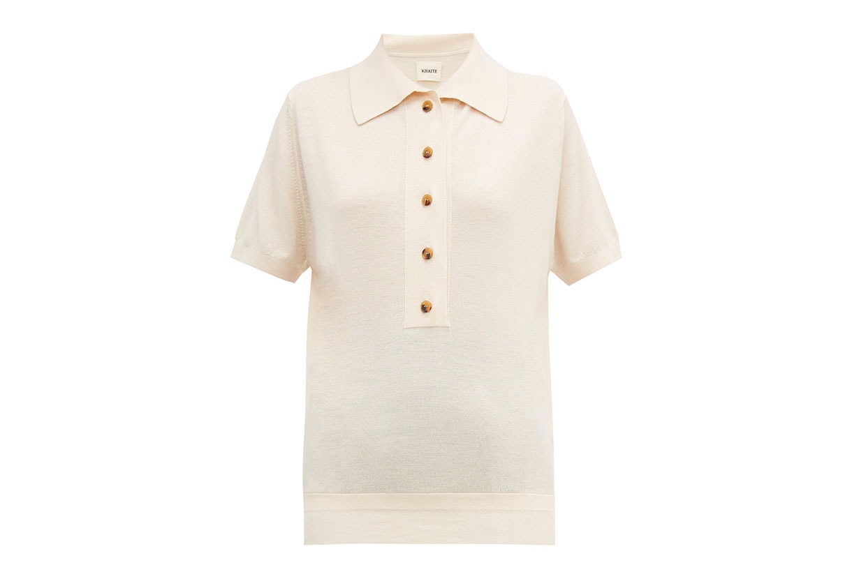 Enzo Button-down Wool-blend Polo Shirt