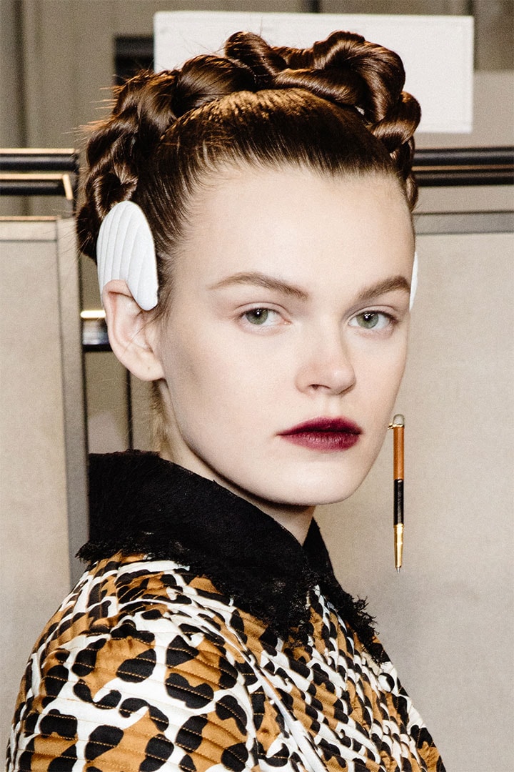 Cara Taylor is seen backstage at the Fendi fashion show on February 20, 2020 in Milan, Italy.