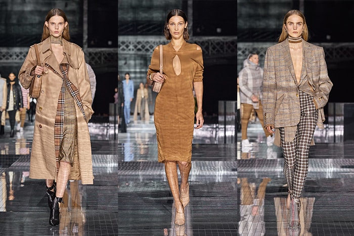 #LFW:模特緩緩穿梭於中央鏡面,Burberry 將經典如波光粼粼般倒映出來!
