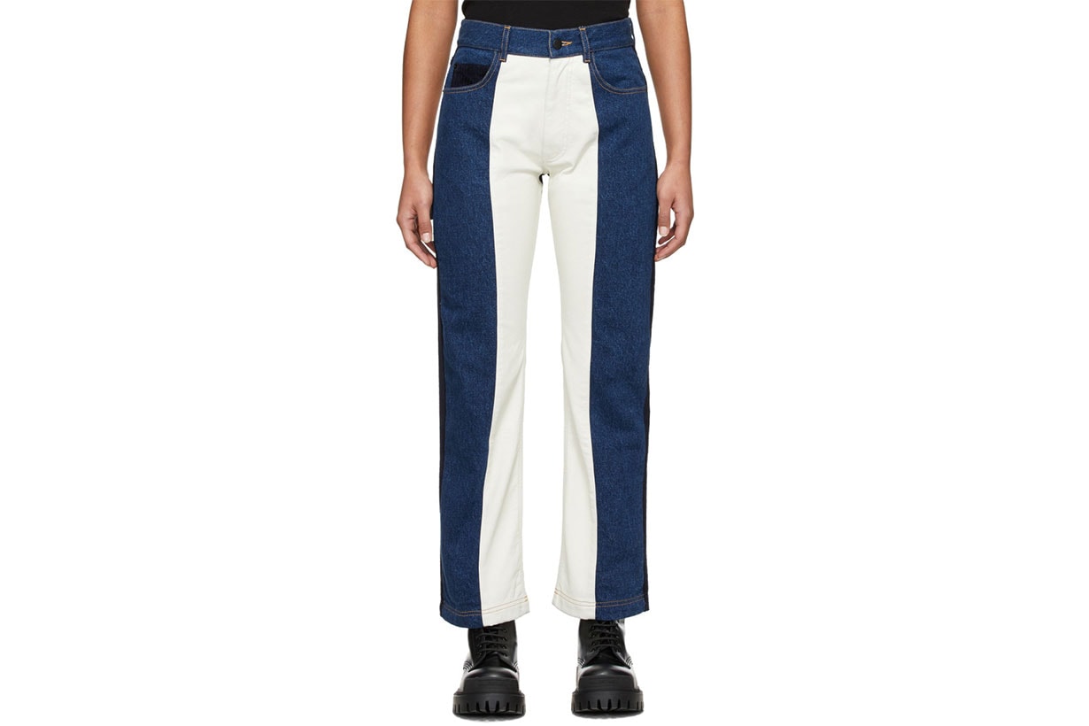 GR-Uniforma Blue & White Patchwork Jeans
