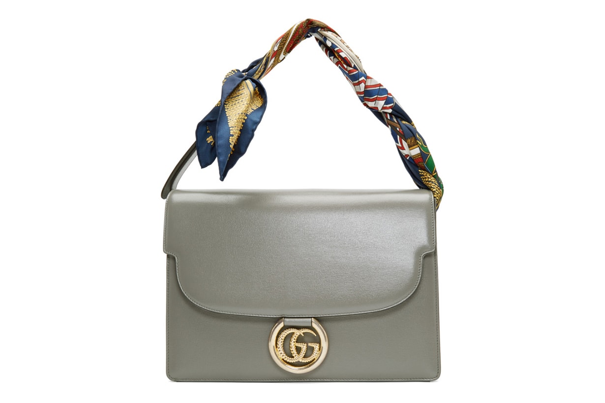 Gucci Grey Medium GG Ring Scarf Shoulder Bag