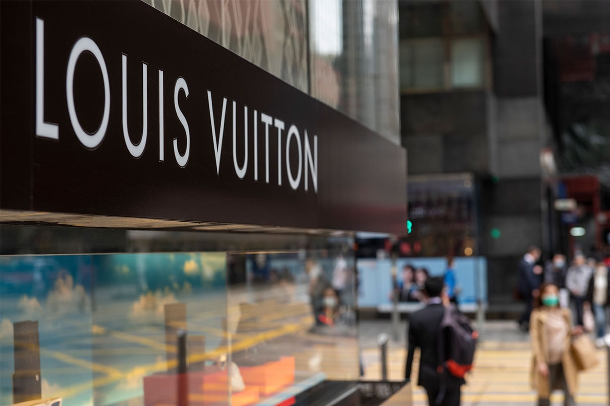 French luxury fashion brand Louis Vuitton store and logo seen in Hong Kong.