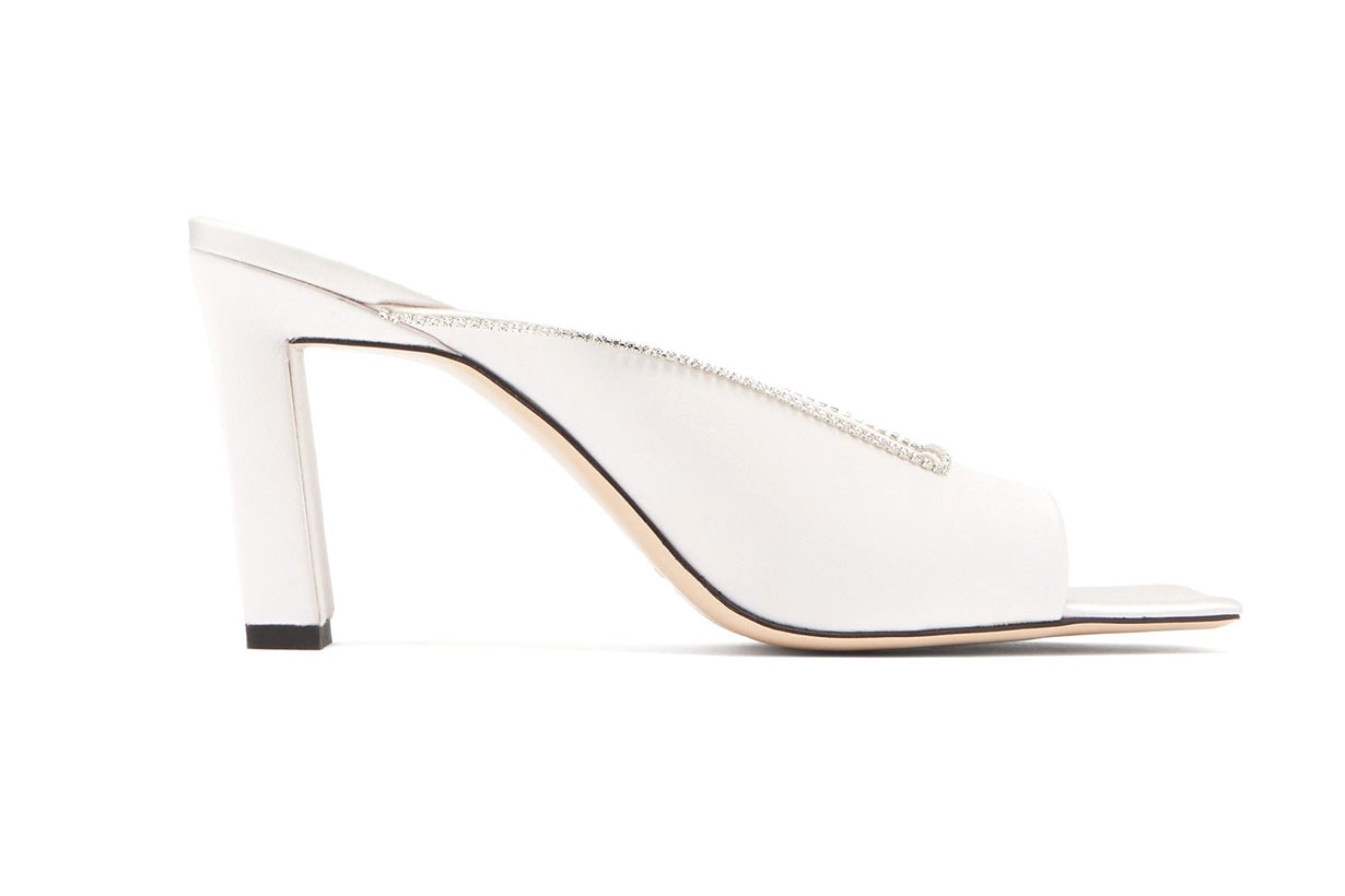 Isa Square-toe Crystal-embellished Satin Mules