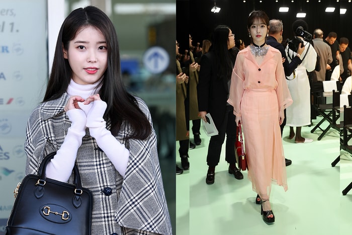 IU 現身 Gucci 天橋 Front Row,粉調公主打扮盡顯復古慵懶美!