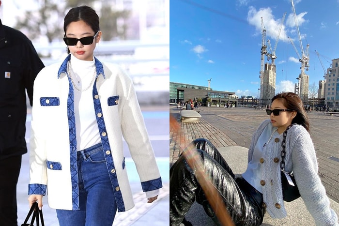來自巴黎的輕奢品牌:針織混搭單寧,BLACKPINK Jennie 利用一件外套穿出性格!