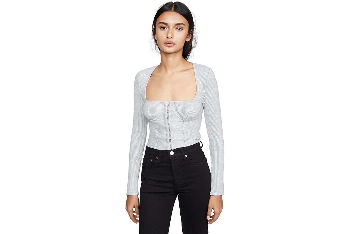 Jonathan Simkhai Ribbed Bustier Crop Top