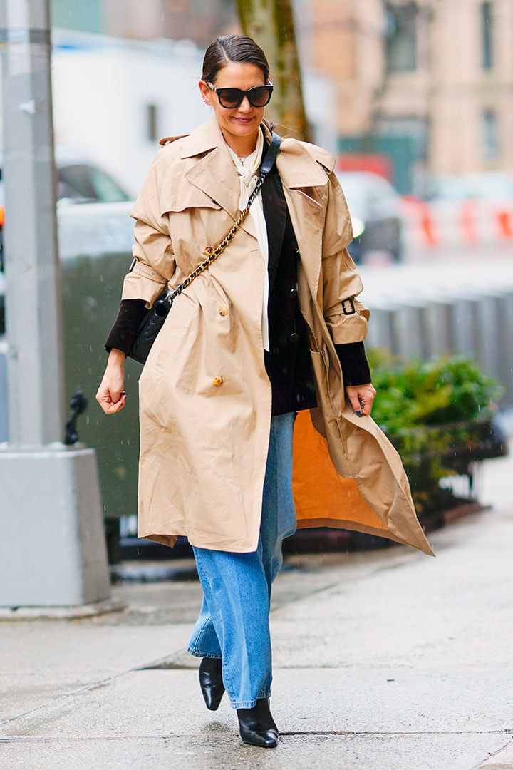 Katie Holmes out and about on February 10, 2020 in New York City.