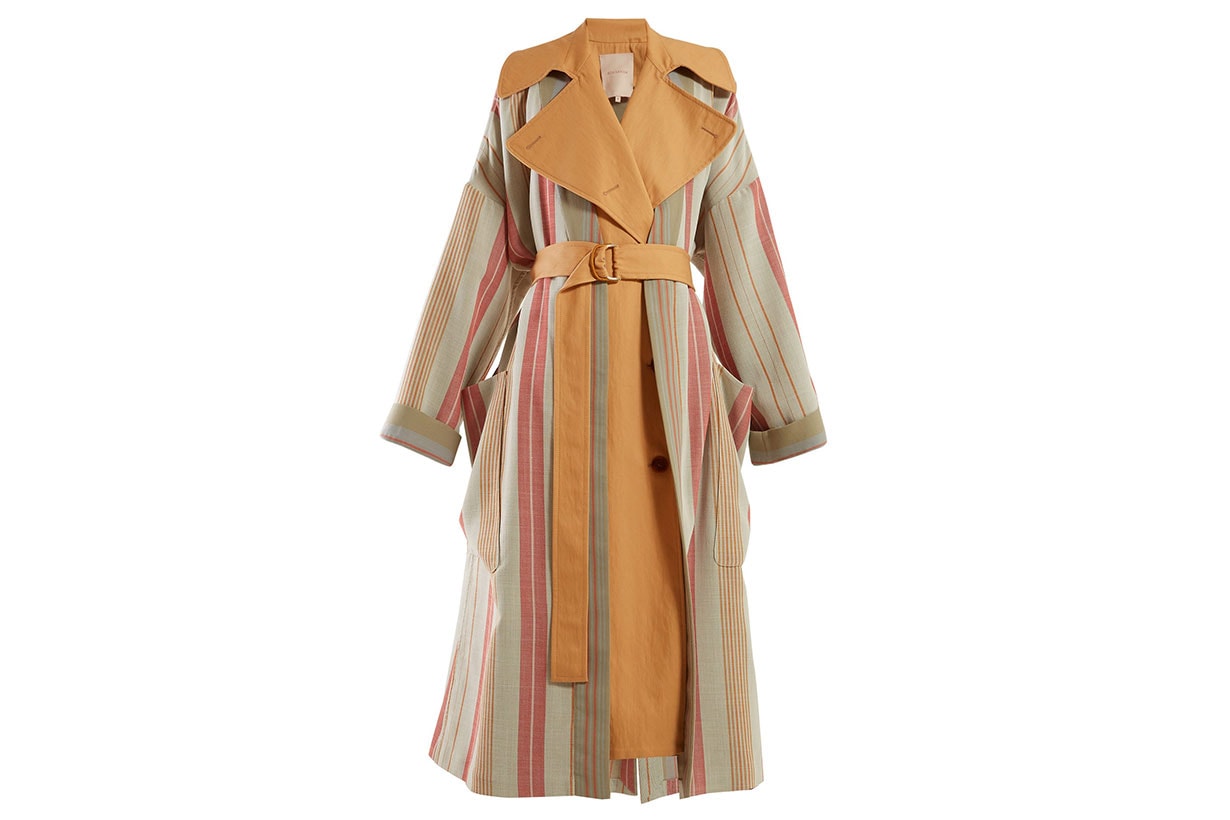 Lennix Striped Cotton-blend Trench Coat