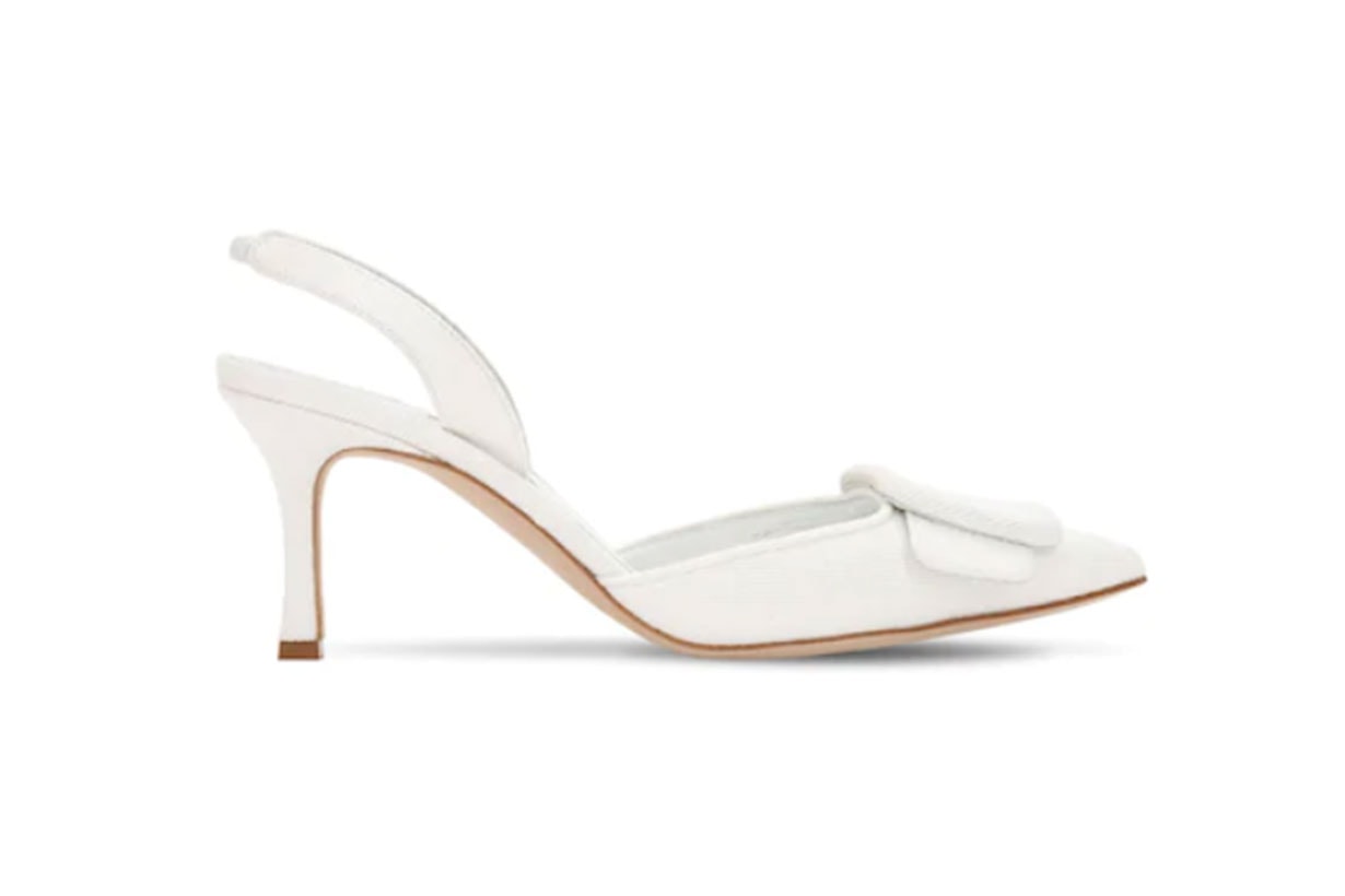 Manolo Blahnik 70mm Maysli Cotton Canvas Pumps