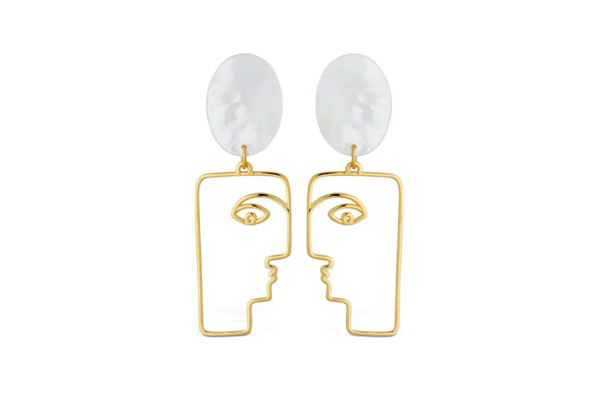 Mop Face Earrings W/ Mother Of Pearls