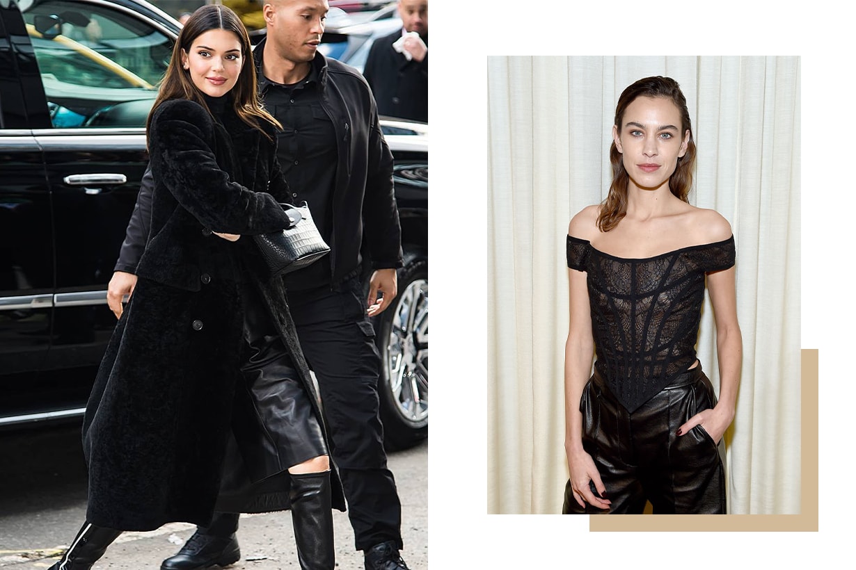 nyfw celebrity leather outfits
