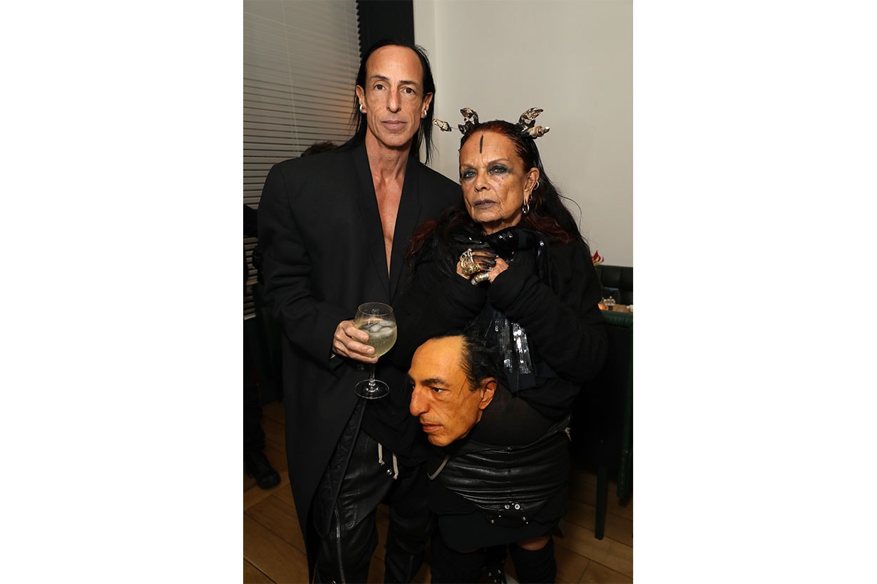 Rick Owens and Michele Lamy attend a dinner in Paris to celebrate 10 years of AnOther 13 hosted by Jefferson Hack, Susannah Frankel Le Labo and AnOther Magazine on February 27, 2020 in Paris, France. 