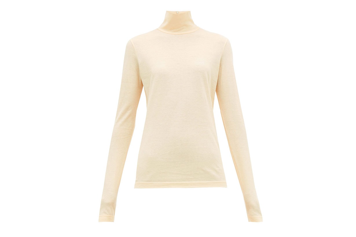 Roll-neck Cotton-jersey Top