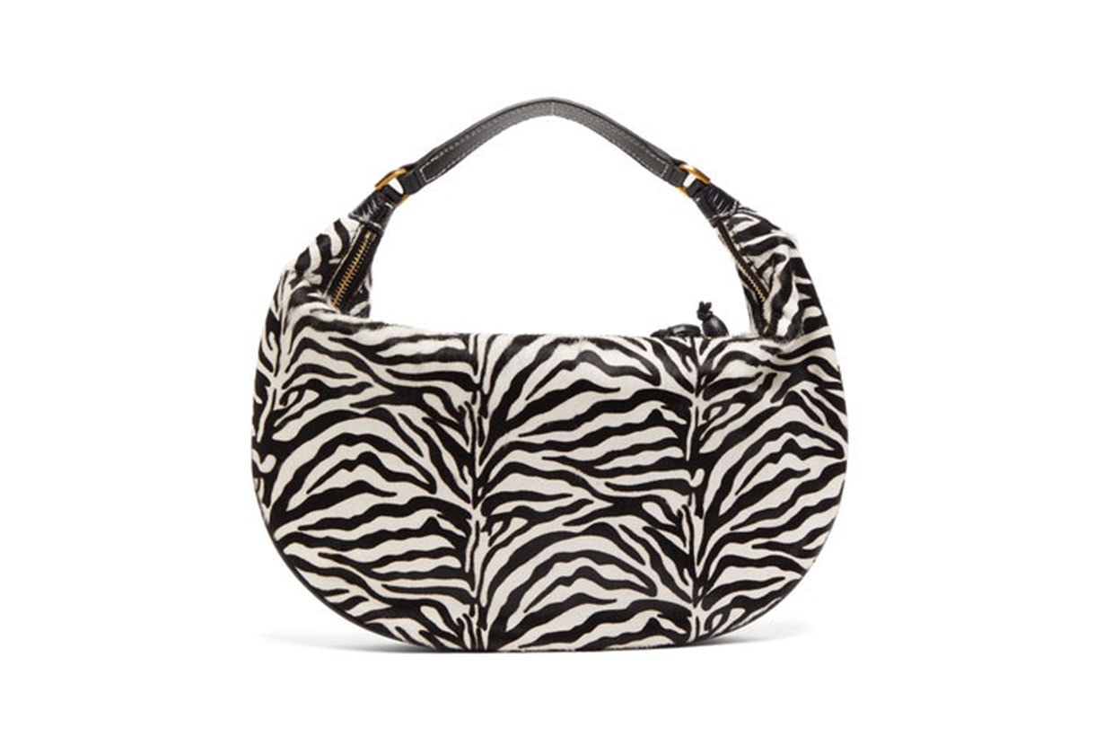 Sasha Zebra-stripe Calf-hair Leather Bag