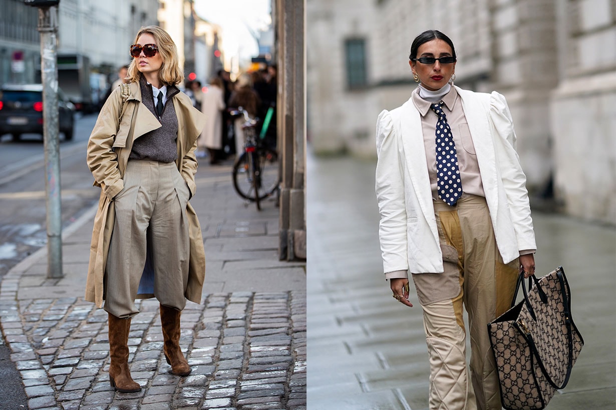 Tie with Blazer and Coat Fashion Week Street Style 2020