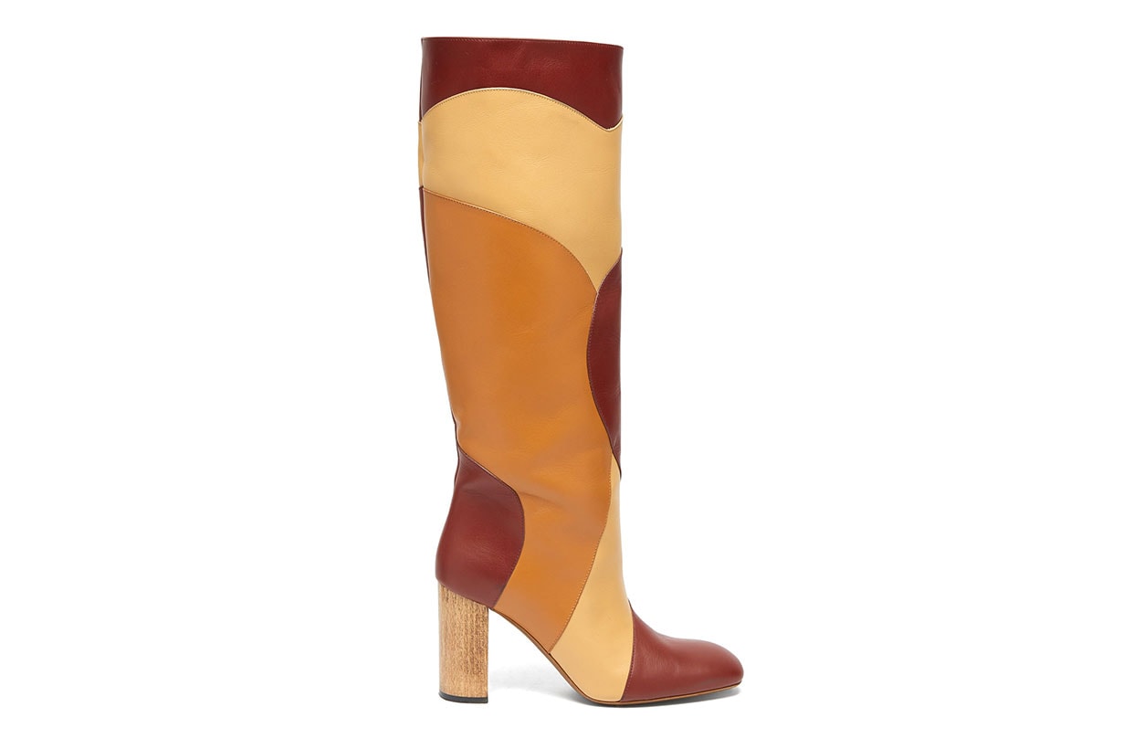 Tina knee-high patchwork-leather boots