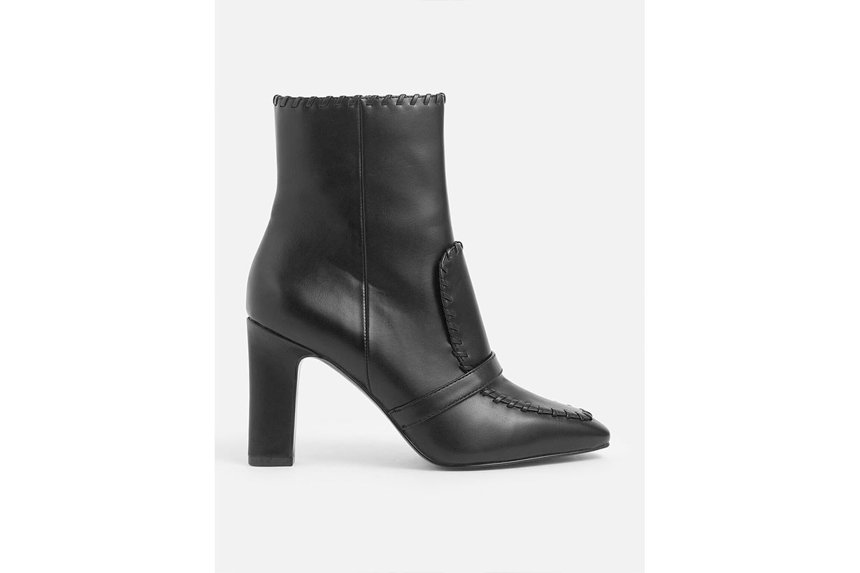 Tweed Whipstitch Trim Calf Boots