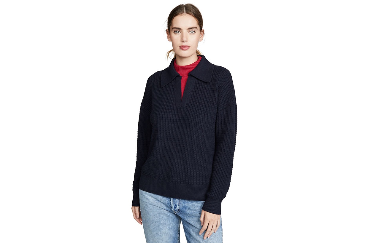 Victor Glemaud Long Sleeve Double Collar Sweater