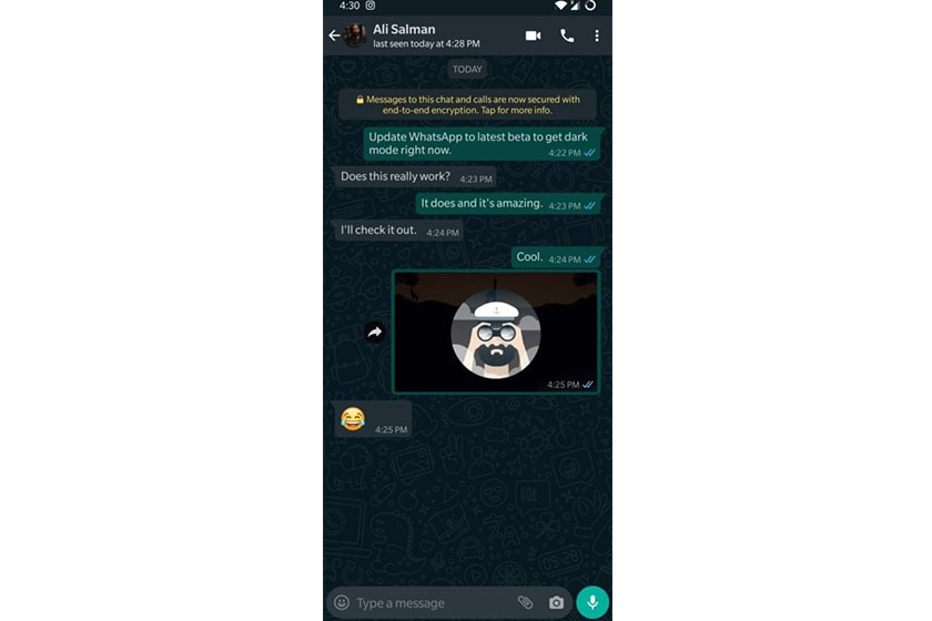 whatsapp dark mode apple iphone