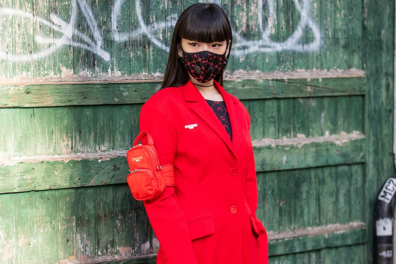 Kozue Akimoto Marine Serre pfw 2020 street snap