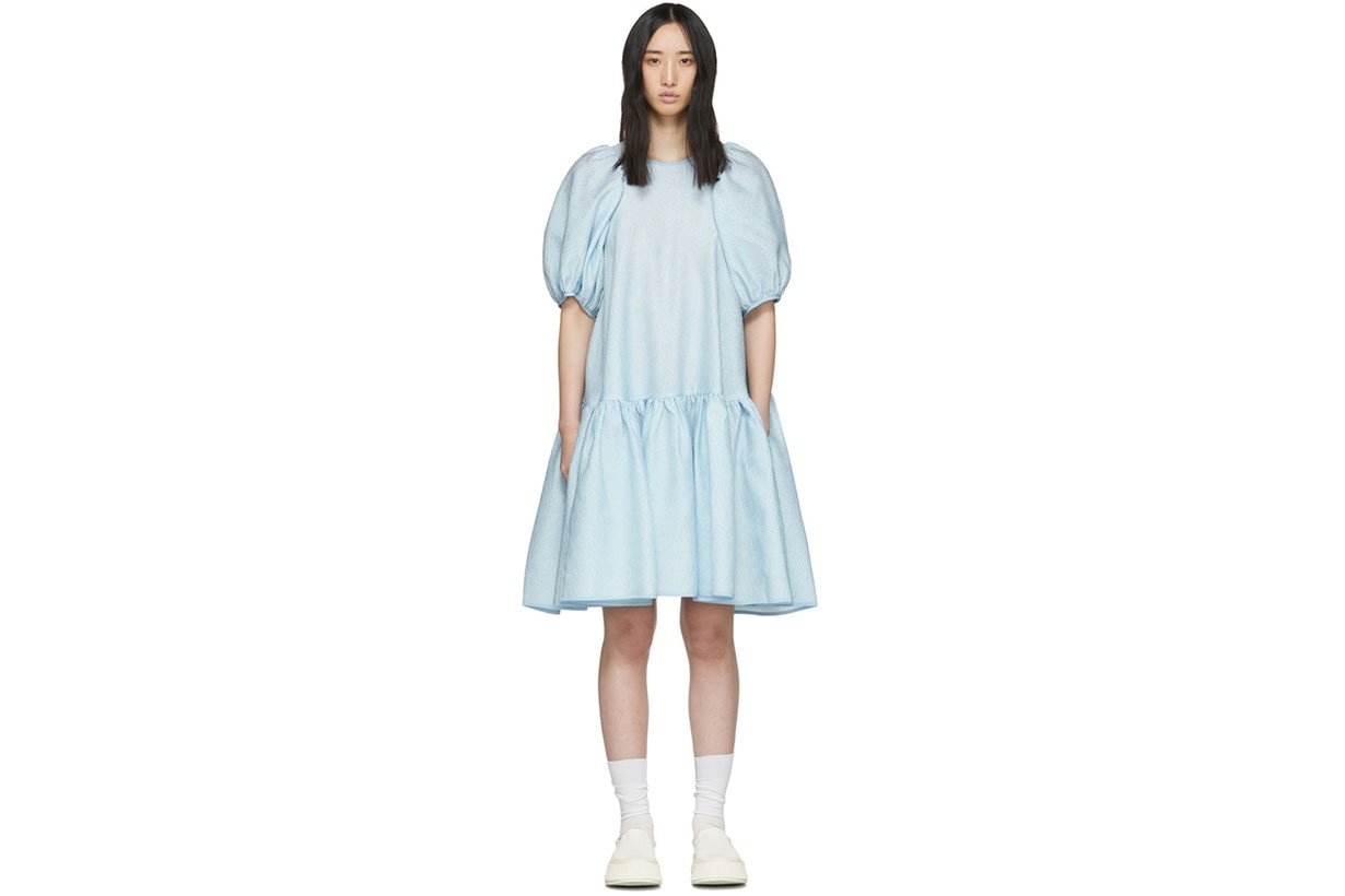 Cecilie Bahnsen Blue Silk Alexa Dress