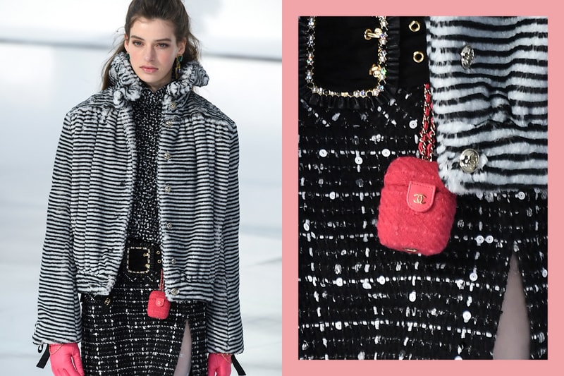chanel paris airpods case pink 2020 fw reveal