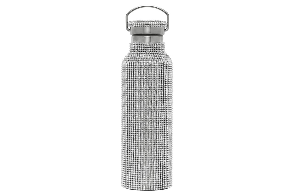 Collina Strada SSENSE Exclusive Silver Rhinestone Water Bottle