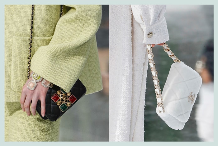 #PFW：寶石絲絨水餃包、金屬鏈旅行袋...，Chanel 秋冬手袋鑲嵌優雅細節！