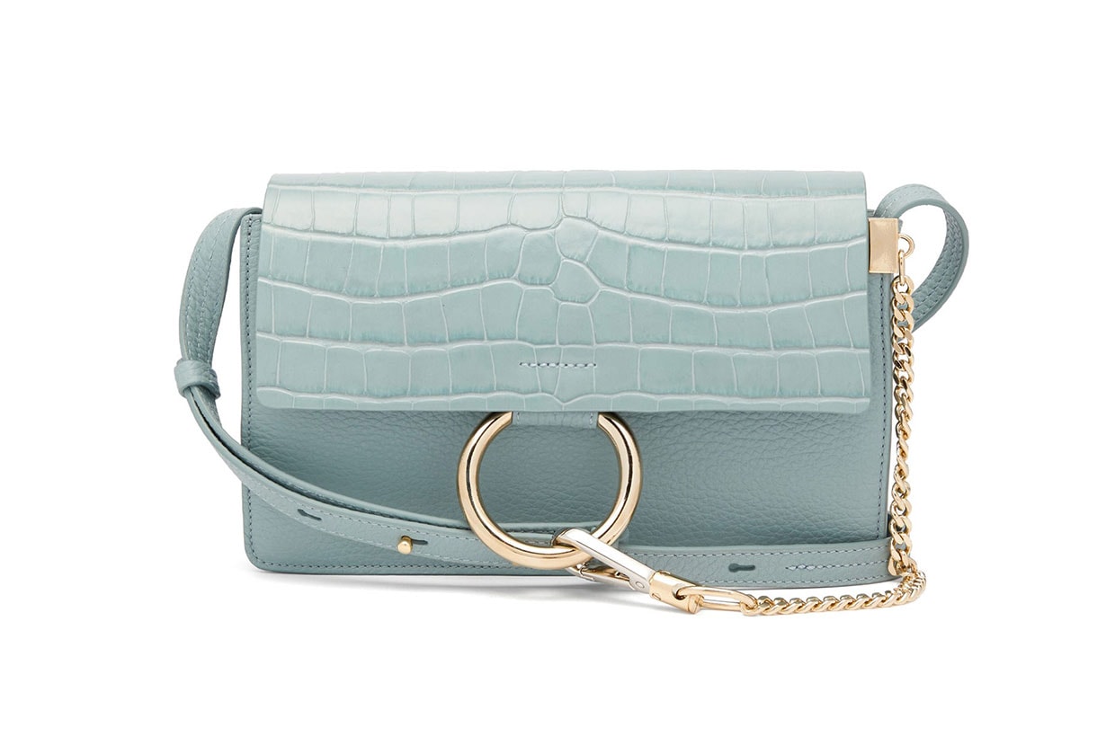 Faye small crocodile-effect leather shoulder bag