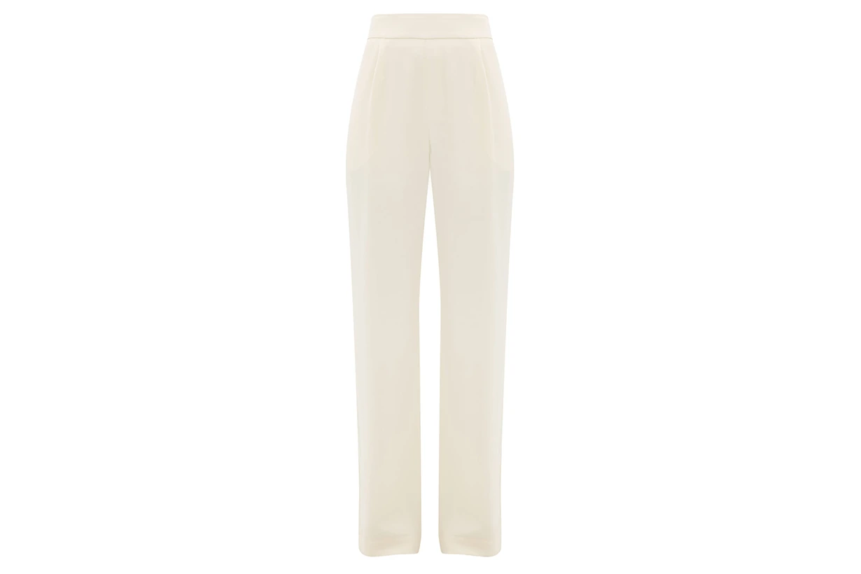 Gabrielle high-waist silk-crepe trousers